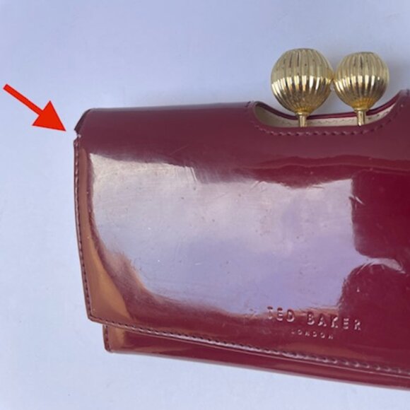 Ted Baker Bobble Patent Leather Wallet with Flaws - Picture 8 of 15
